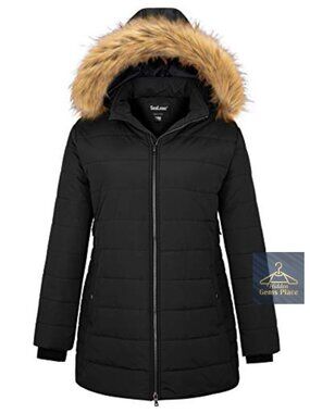 Women's Plus Size Winter Thicken Puffer Coat with Hood Quilted Parka